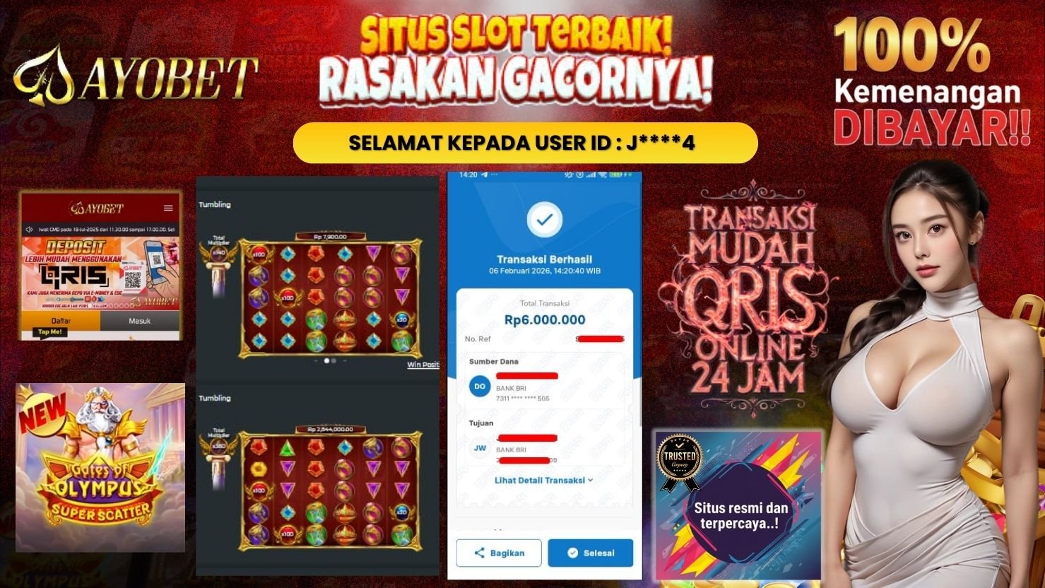 AYOBET JACKPOT SLOT GATES OF OLYMPUS SUPER SCATTER